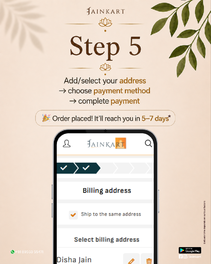 Jainkart Step 5 - Billing address and payment